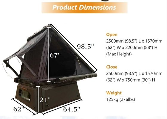5ft Tacoma tenda de alumínio caminhão cama Camper dossel para Tacoma G3 sem instalação de perfuração