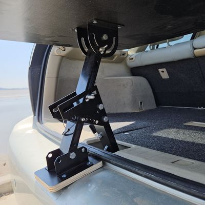 Assento interior de carro de madeira, encosto de costas, assento traseiro dobrável, mesa com mesa giratória